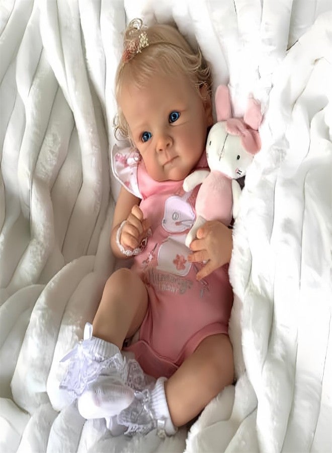 MAIHAO Reborn Baby Dolls Blonde Girl Lifelike Baby Dolls Realistic 19-Inch Reborn Doll Girl Vinyl Body Open Eyes Newborn Real Life Baby Gifts/Toys for Collection & Kids Age 3+ - Image 3